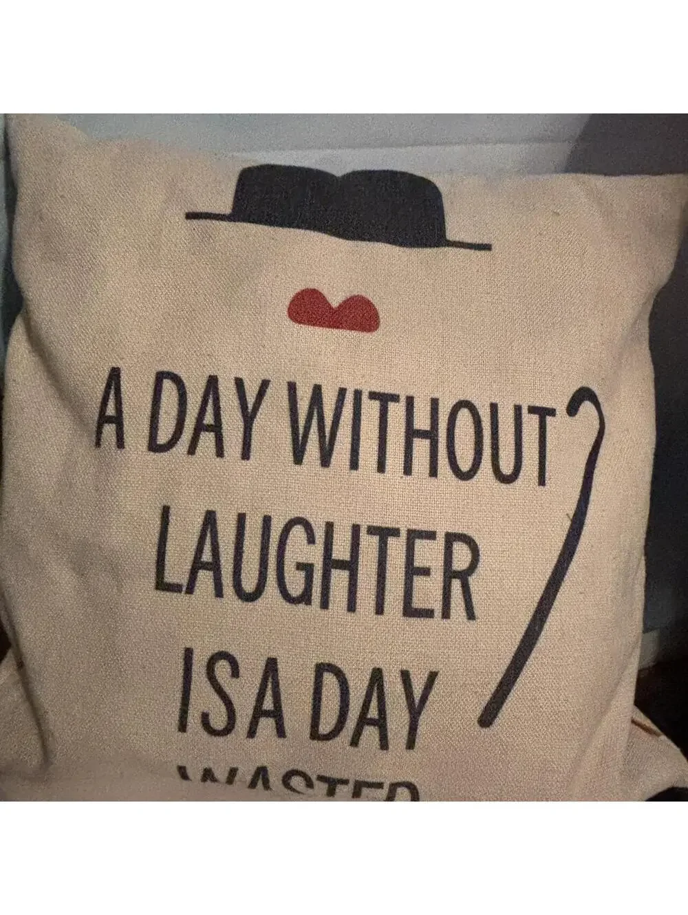 Decorative Throw Pillow with Inspirational Quote and Vintage Design